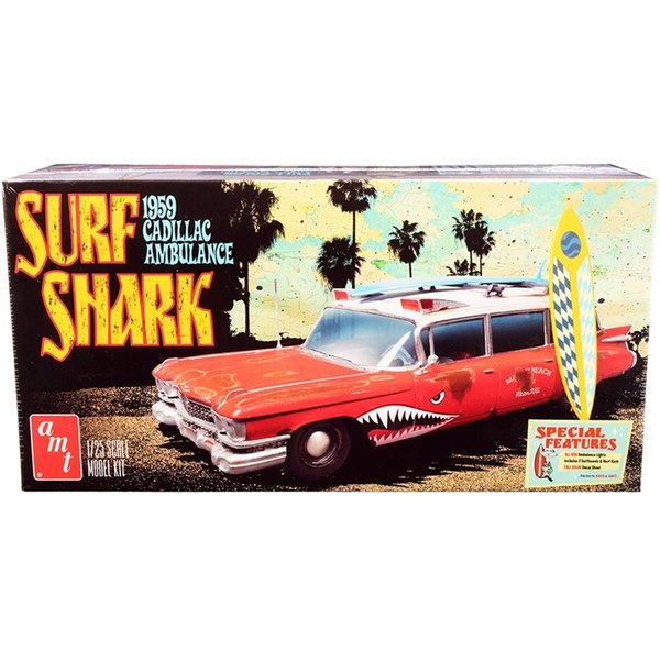 Amt 1-25 Scale Skill 2 Model Kit - 1959 Cadillac Ambulance Surf Shark Model AMT1242